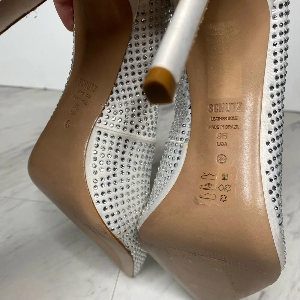 Schutz Lou Crystal Pointy Toe Pump 9B